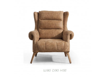 Armchair Luxury Classic Single Seater Wood Beige Recliner Living Room Furniture Italy