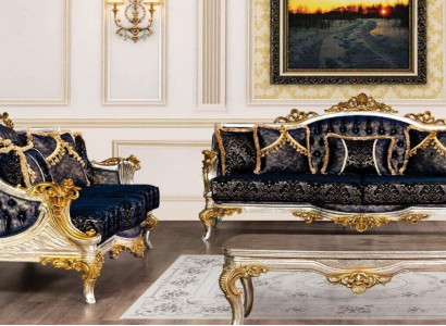 Luxurious Sofa Set 3+3 Seat Sofas Armchair Set Baroque Style 2-piece Classical