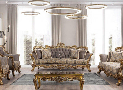 Luxury Sofa Set 5-piece Sofa Suite 3+3+1+1 Seater Coffee Table Sofa Sofas Armchair