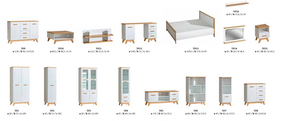 Living Room Set Wall Unit Display Cabinet Lowboard Wall Shelf TV Table 5-piece