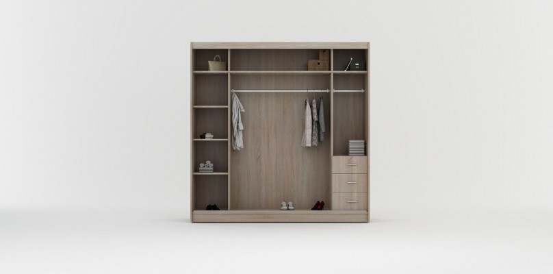 Wardrobe Wood Closet Bedroom Classic Modern Style Armoire