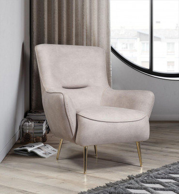 Armchair Single Luxury Upholstery Seat Designer Seat White Leather Modern New