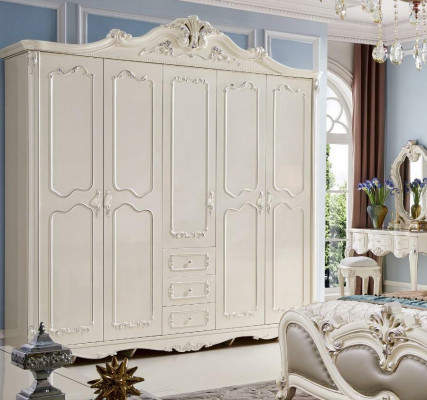 Wardrobe Baroque Antique Style Rococo Bedroom Cabinets Solid Wood New