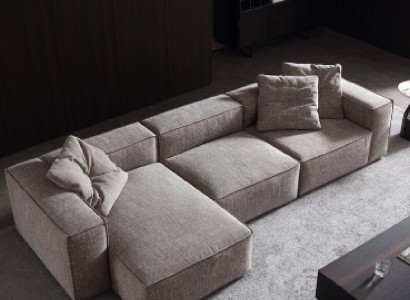 Design upholstery textile modern elegant design fabric sectional sofa L-shape