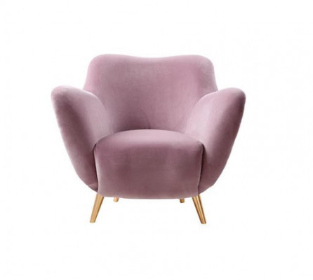 Armchair Wing Chair 1-Seater Fabric Seat Luxury Living Room Modern Pink