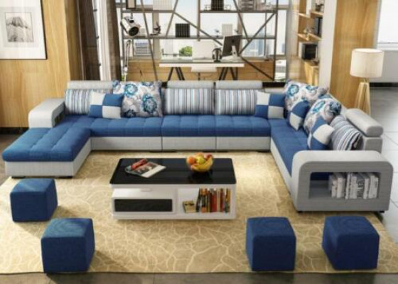 U-shaped sectional luxury fabric upholstery modern relax seating furniture living landscape furniture