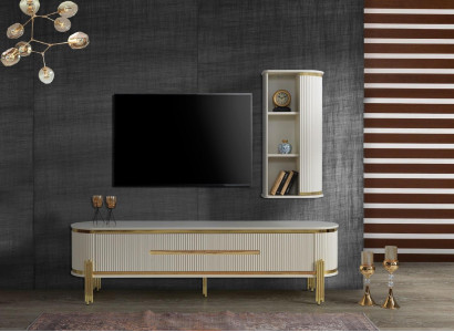 Luxury TV cabinet television stand dresser sideboard wall unit 2-piece new