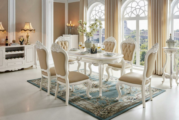 Classic Table Solid Wood Dining Furniture Dining Room Set 7-piece Dining Group