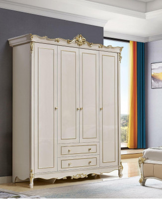 Wardrobe Solid Wood Cabinet Cabinets Antique Style Baroque Bedroom New