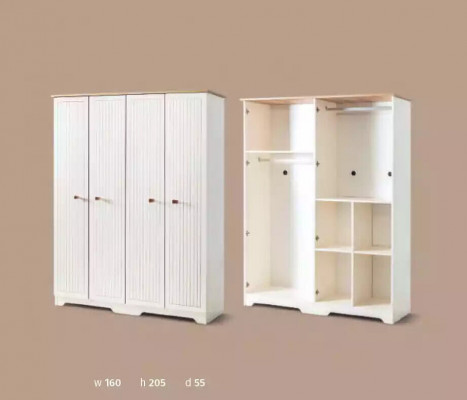 Classic furniture shelf cabinets wardrobe bedroom wood 160cm luxury