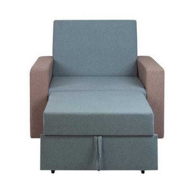 Blue armchair with bed function, living room single-seater, relax luxury club chair