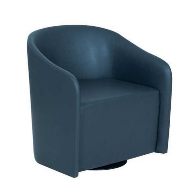 Blue armchair, designer single-seater, textile armchair, modern recliner.