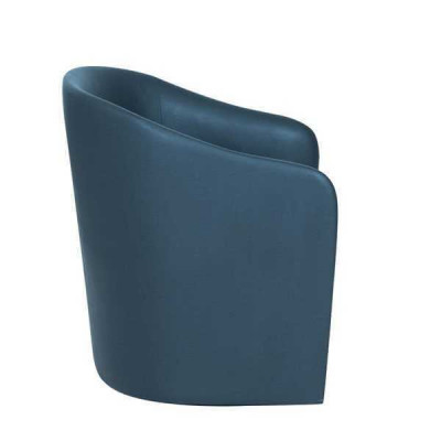 Blue armchair, designer single-seater, textile armchair, modern recliner.