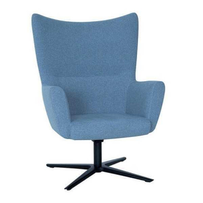 Blue armchair wingback chair designer 1-seater modern cocktail chair