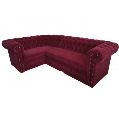 Chesterfield sectional upholstered sofa corner set velvet upholstered seats corner sofas