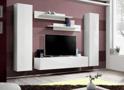 Living room wall unit complete living room furniture 5-piece set wall shelves TV stand