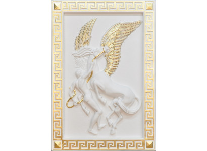 Pegasus Wall Relief Antique Style Relief Wall Painting Ancient Handcrafted Picture Horse