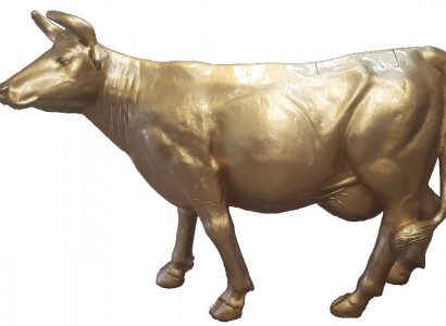 Design Cow Golden Figure Statue Sculpture Figures Sculptures Decoration Abstract