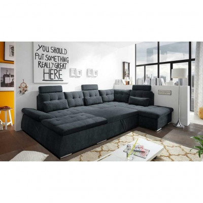 Corner sofa U-shape sofa living area suite upholstery bed function sleeper sofa