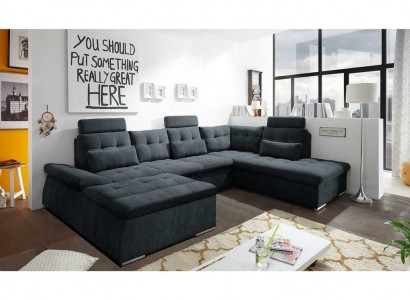 Corner sofa U-shape sofa living area suite upholstery bed function sleeper sofa