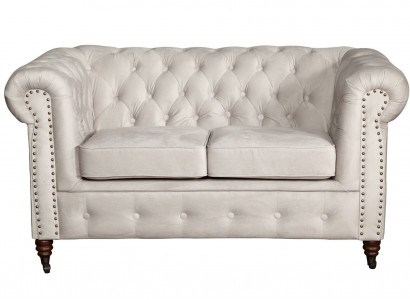 2-seater Chesterfield Sofa Fabric Upholstered Elegant Design Furniture