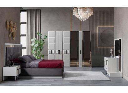 Bedroom set Italian style furniture bed wardrobe bedside table 5-piece.