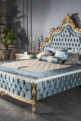 Luxury Double Bed Chesterfield Baroque Beds Bedroom Furniture Buttons