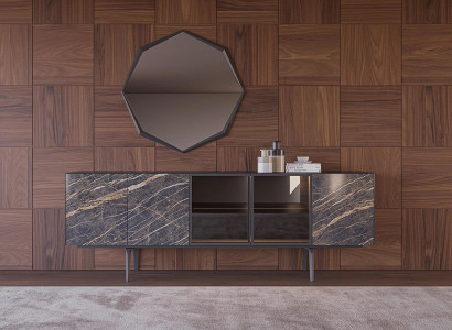 Sideboard with mirror luxury dining room complete set modern furniture