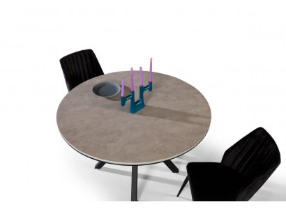 Round extendable dining table kitchen table wood gray tables