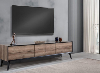 TV stand RTV lowboard living room modern brown wood sideboard table