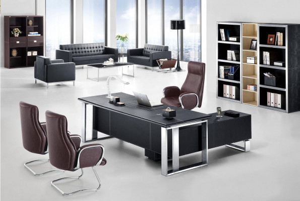 Design office furniture set: desk + filing cabinet, cabinet, table