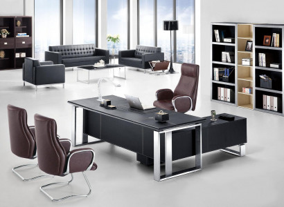 Design office furniture set: desk + filing cabinet, cabinet, table