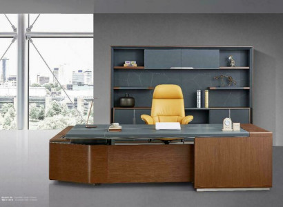 Luxury Design Furniture 2-Piece Office Set Desk Cabinet Executive Setup