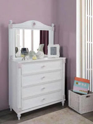 Dresser with mirror children's room children's wardrobe girl youth room white furniture