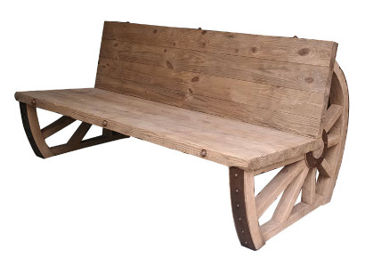 Garden bench wood park bench solid bench garden garden furniture 3-seater wheel furniture