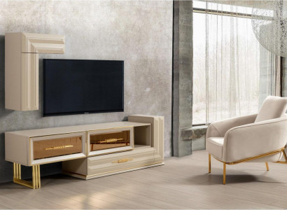 Wall unit RTV lowboard sideboard TV stand wall cabinet beige modern