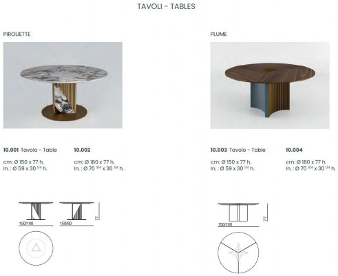 Dining room tables round furniture dining table luxury round table stainless steel Italy new