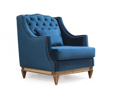 Blue luxury Chesterfield armchair living room lounge designer furniture new