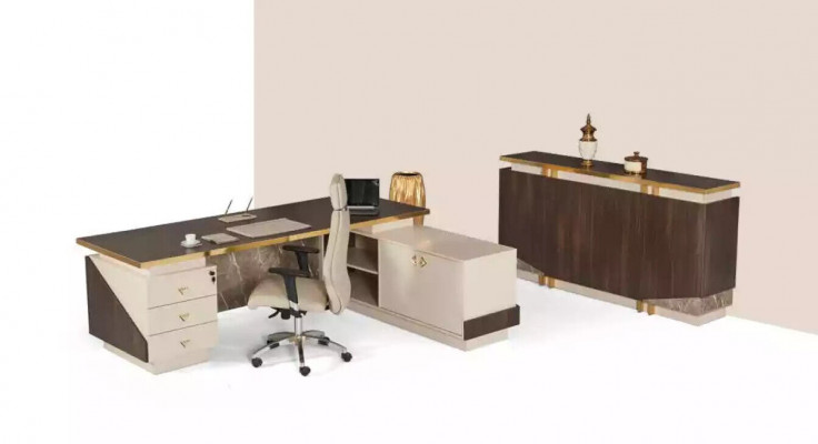 Home office furniture corner desk luxury office cabinet coffee table 3-piece set