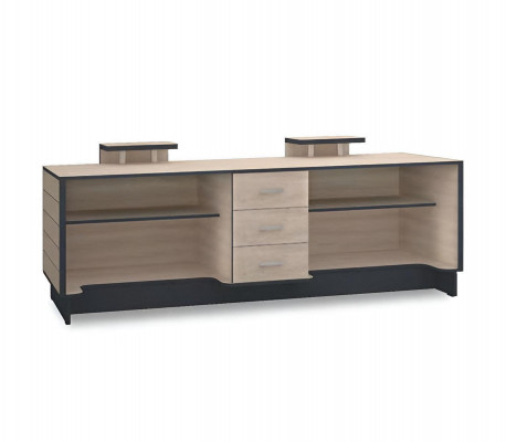 Reception desk office hotel wood brown table