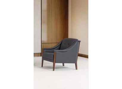 Armchair study upholstered chair gray seating furniture textile modern designer