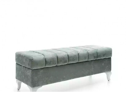 Classic bench design ottoman footstool two-seater textile footrest