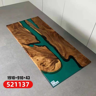 Epoxy resin dining table genuine wood solid furniture waterfall epoxy table 191x91cm