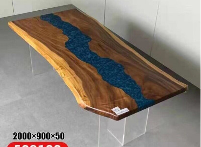 Dining table Sea Water River Real Wood River Table 200x90 Tables Epoxy Resin New