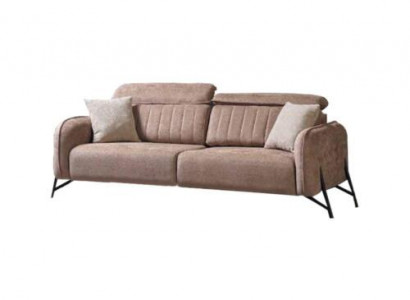 Beige living room sofa designer 3-seater fabric sofa luxury upholstered furniture