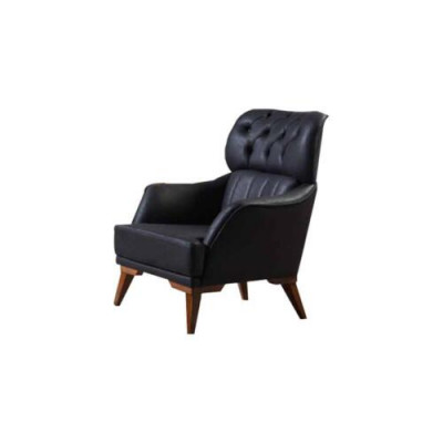 Black Chesterfield Armchair Luxurious Single-Seater Living Room Single-Seater