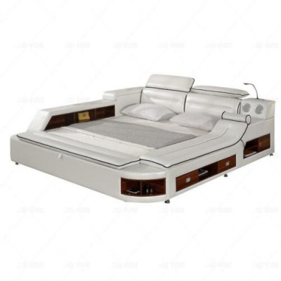 Luxury bed leather beds 180x200 multifunction bedroom lounger