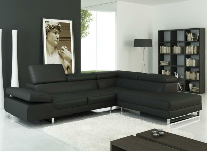 Sectional leather sofa L-shaped sofa couch decor upholstery seat corner