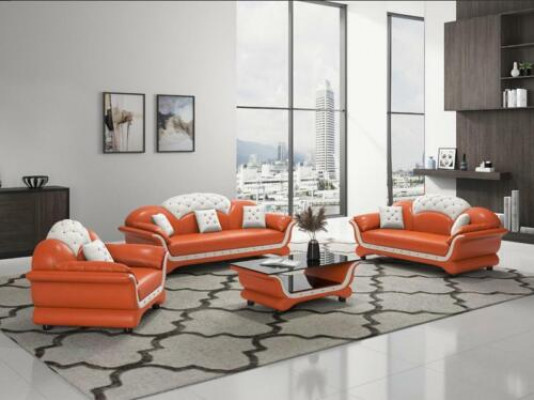 Complete set sofa suite 321 seat coffee table designer living landscape 4pcs. New