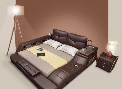 Luxury Leather Design Upholstered Beds Double Modern Bed Decoration Marriage Exclusive